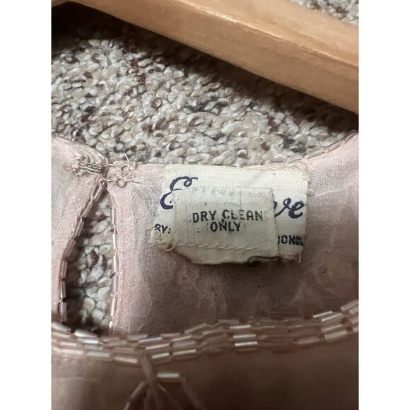 Vintage Exclusive Pale Pink Beads and Sequined Tunic 100% Silk Size Medium - Picture 8 of 8